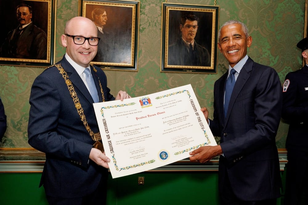 Obama Receives Freedom of Dublin in Private Ceremony Ahead of Dublin Arena Event post image